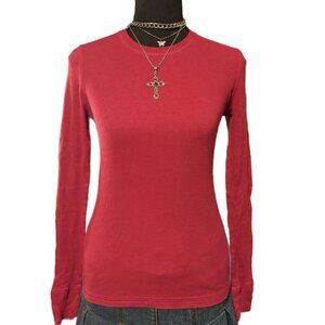 fuchsia long sleeve fitted top